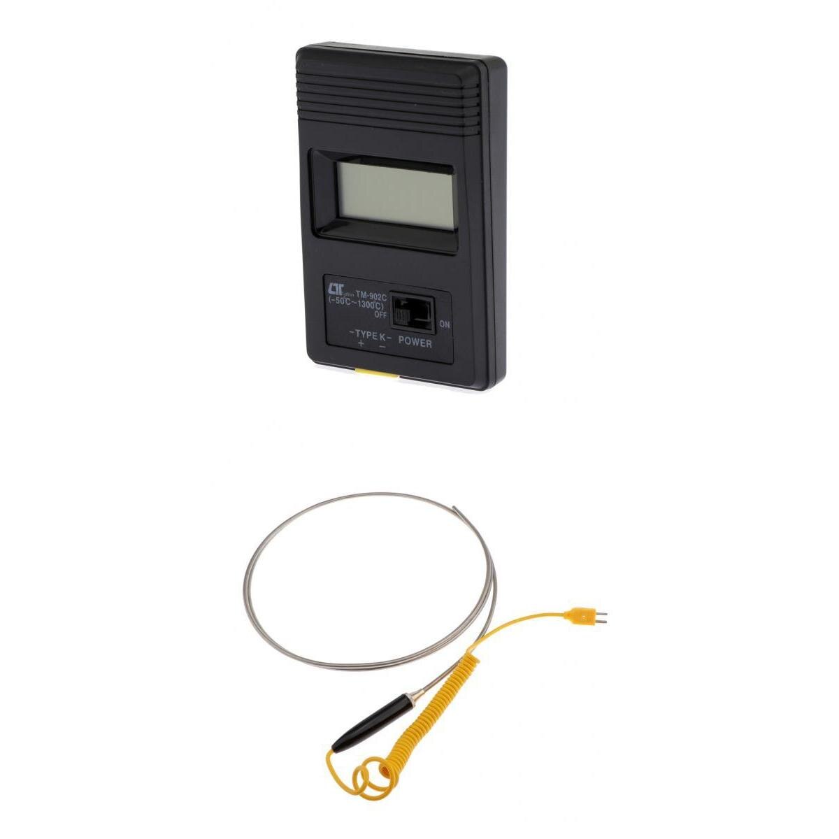 Digital Thermometer LCD + K-Type Thermocouple Temperature Probe, Stainless Steel Probe In Temperature Range 0-1300