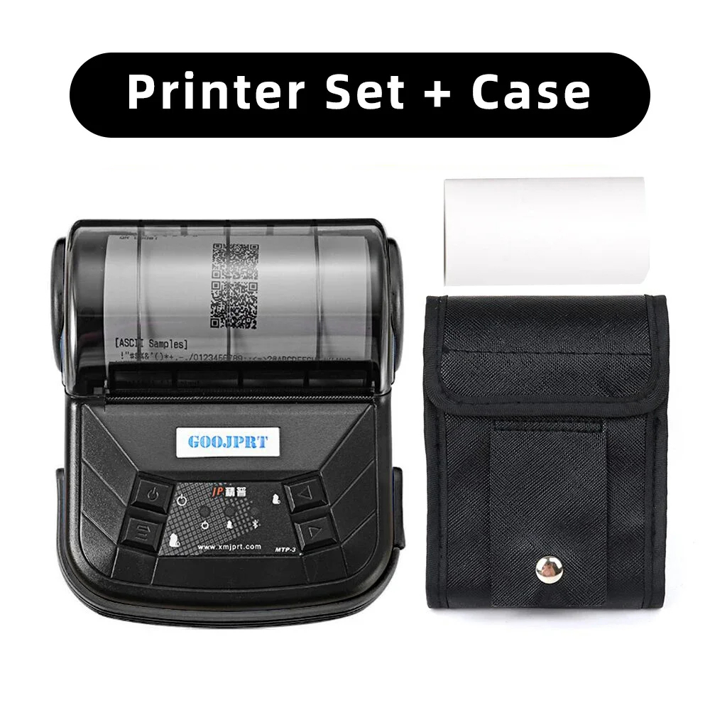 80mm Portable Thermal Printer Wireless Bluetooth Mobile Pocket Bill Printer Android Phone PC Printer MTP-3 Thermal Printer: Silver / EU Plug