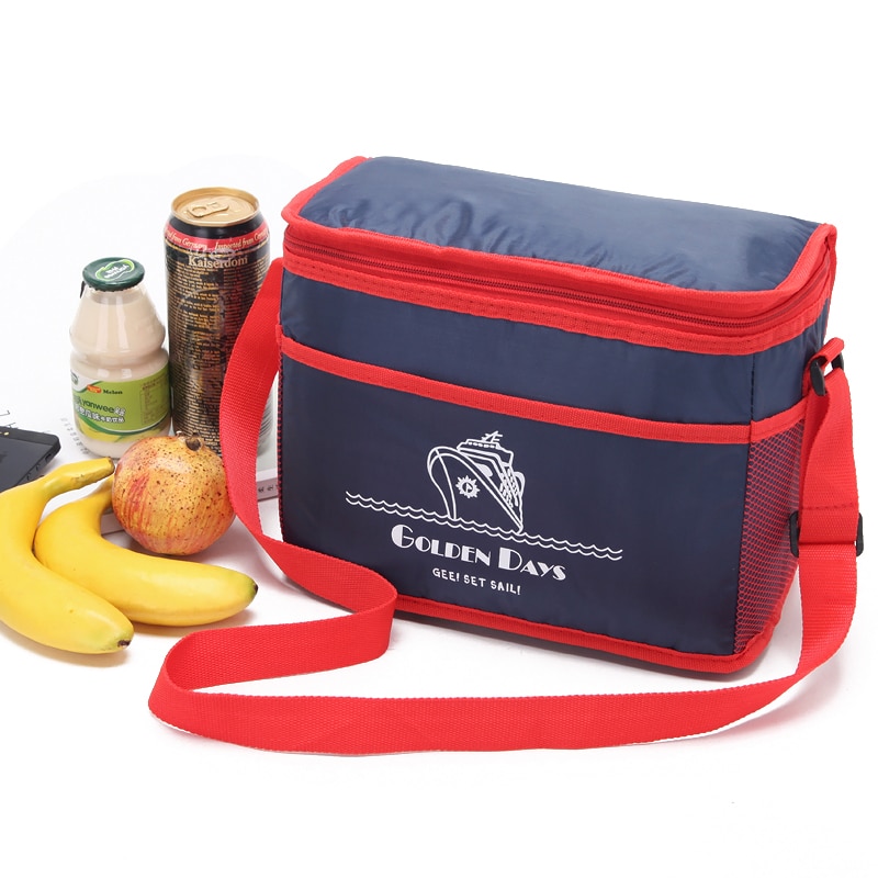 Lancheira térmica isolada 9l, bolsa térmica para piquenique, suporte para gelo, bolsa de ombro com isolamento térmico para carregar bebidas