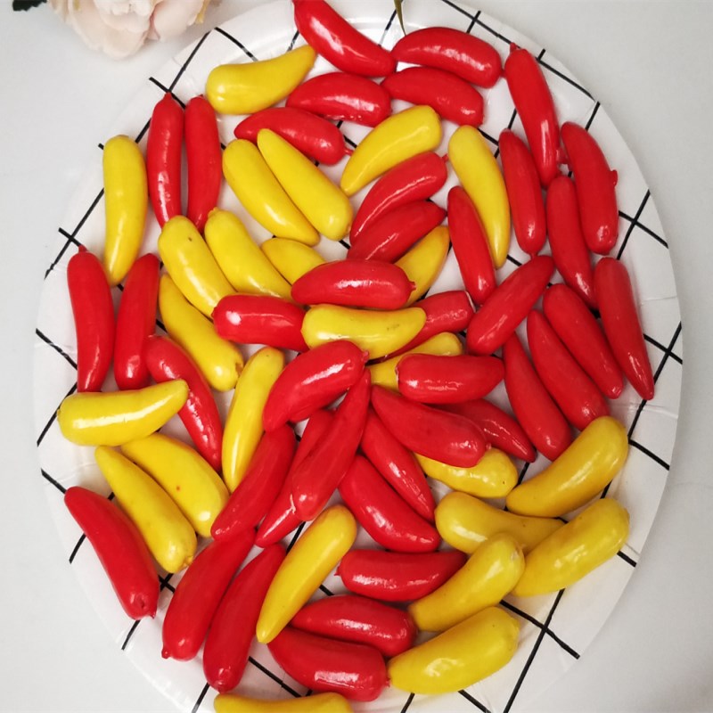 10 simulation peber rød peber gul peber kunstige grøntsager fotografering rekvisitter julepynt plast fest dekoration