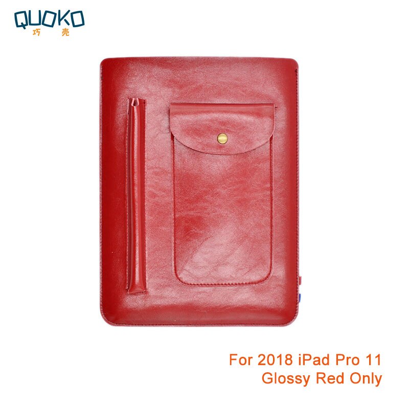 Multi-function ultra-thin super slim sleeve pouch cover,microfiber leather tablet sleeve case for iPad Pro 11 inch: Glossy Red Only