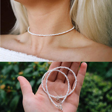 Wit Kralen Choker Glas Kettingen Trendy Vrouwen Bohemian Sieraden Cadeaus voor Moeder Vriendin