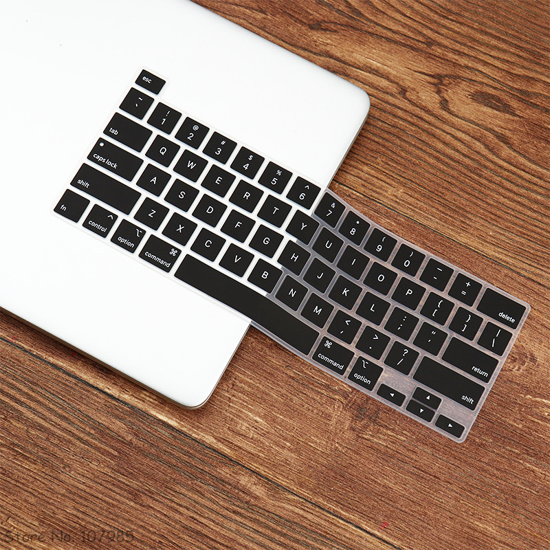 Funda protectora de silicona para teclado de MacBook, Protector de piel para MacBook Pro 16 A2141 / M1 Chip Pro 13 A2338 A2251 A2289: Black