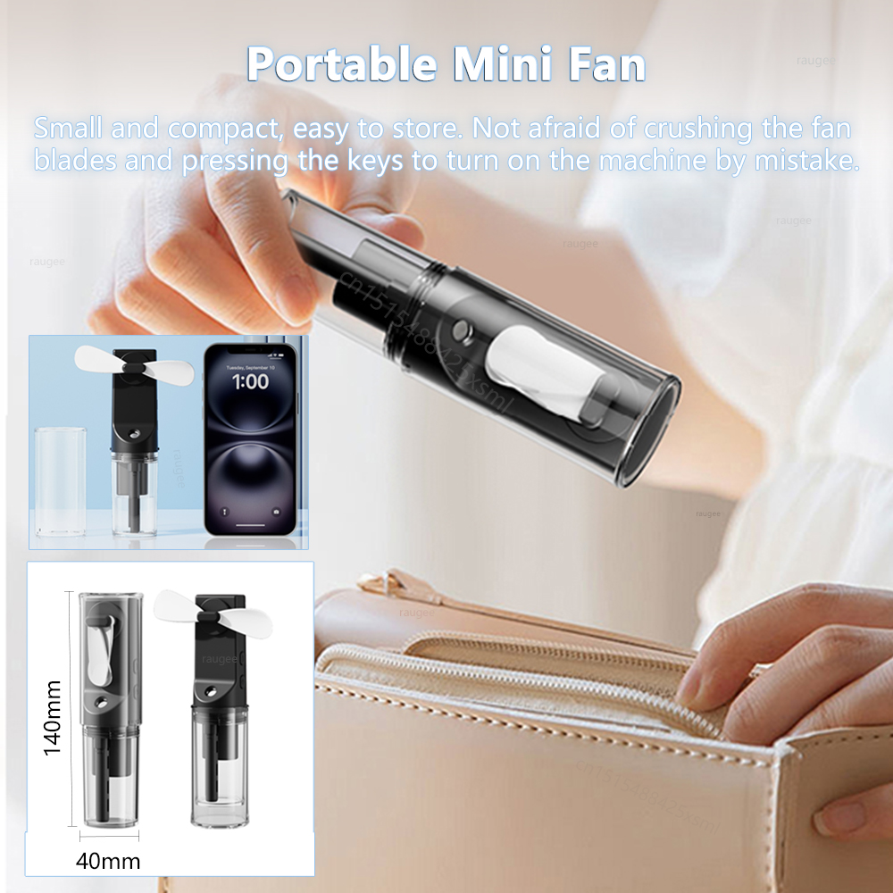 Portable Humidifier Fan Mini Handheld Water Mist Fan USB Rechargeable Small Mist Spray Fan Mini Small Hand Fan with Humidifier