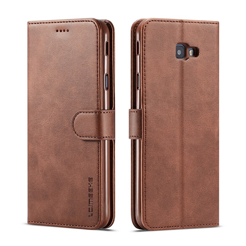 Voor samsung  j4 plus hoesje leren vintage telefoonhoesje op samsung galaxy  j4 hoesje flip portemonnee hoesje voor hoesje samsung  j4+  cover