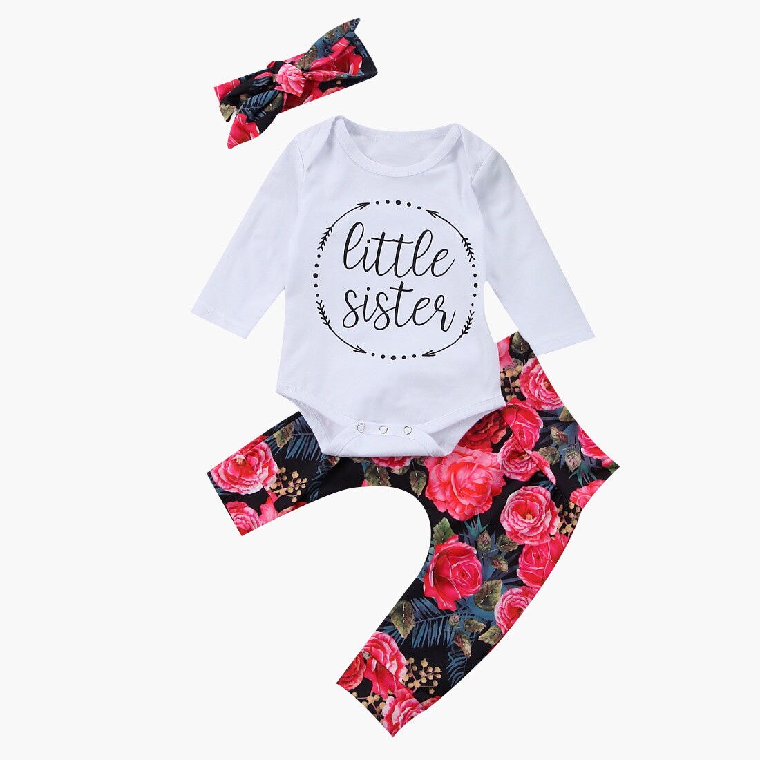 Pudcoco Meisje Kleding Peuter Baby Meisjes Tops Romper Bloem Broek 3 stks Outfits Set Kleding: 6m