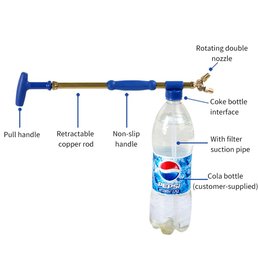 Mini bouteille de Coke pulvérisateur cuivre petite Double tête jet d'eau monsieur poche pneumatique pulvérisateur à pression jardin arrosage