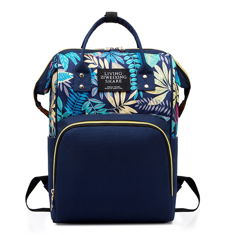 Pusletaske rygsæk stor kapacitet mommy taske baby rejse rygsæk mommy ammetaske 1 stk: Navy print