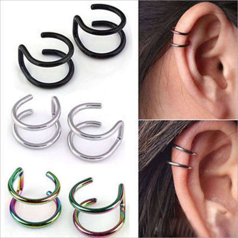 Mode 5 Stuks 5 Stijl Punk Rock Ear Clip Manchet Wrap Oorbellen Geen Piercing-Clip Holle Out U patroon Verklaring Jewelry