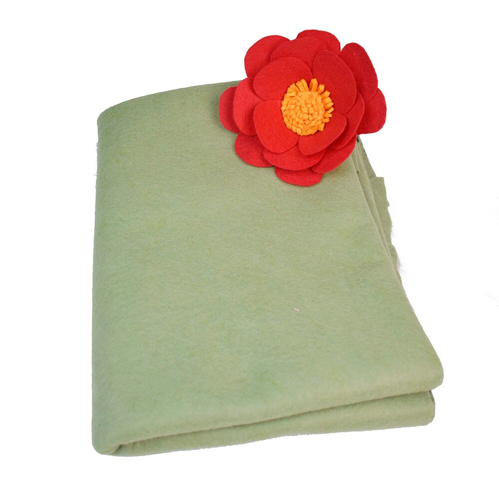 90 x 91cm 1.4mm tykkelse grøn blødt filt stof non-woven nåle vilt håndlavede manualidades diy feutrine filt blomster: Xh48 grønne
