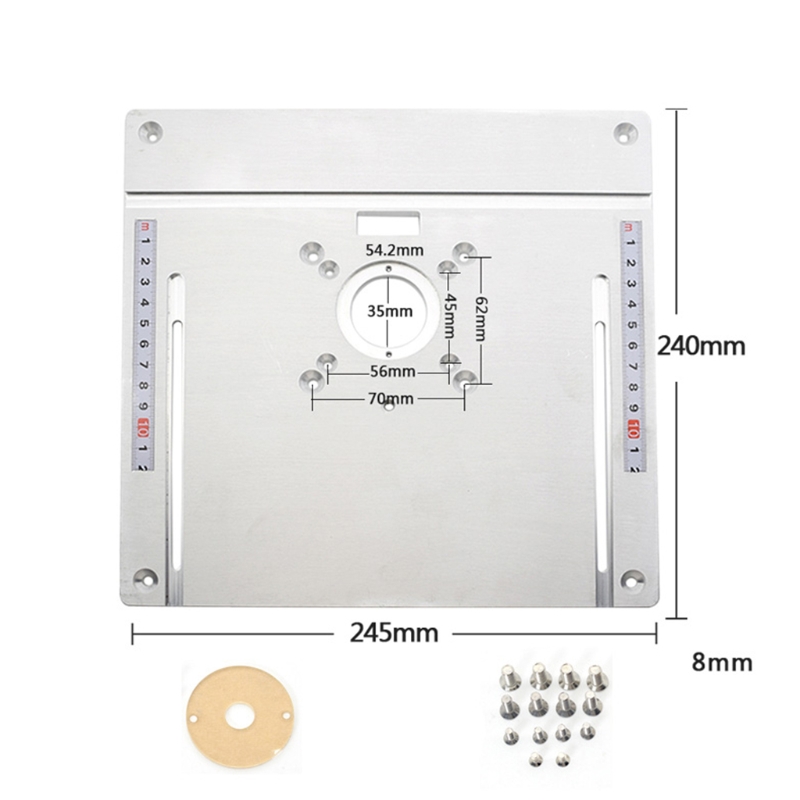 1 Set Aluminium Router Tafel Insert Plaat Trimmen Machine Flap Voor Houtbewerking Bench Router Tafel Plaat 2022
