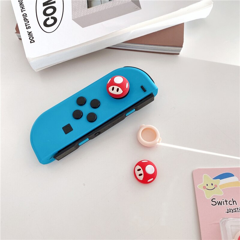 4 stücke Nette Cartoon Joystick Abdeckung Thumb-Stick Grip Cap Für Nintendo Schalter NS Lite Freude-Con Controller Gamepad weiche Silikon Fall