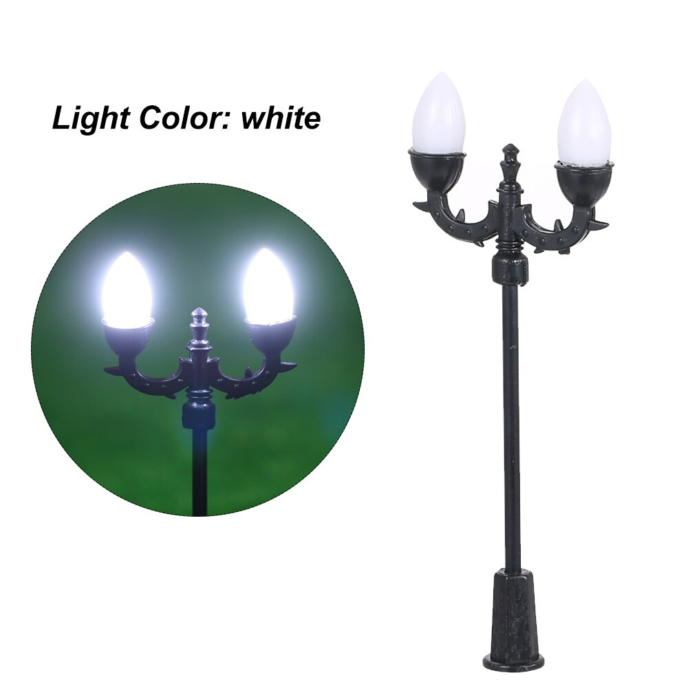 20 stücke Weiß Modell Straße Lichter Bausatz Layout Laternenpfahl Zug Garten Spielplatz Landschaft LED Lampe Beleuchtung 1:100 skala 70mm DIY Spielzeug