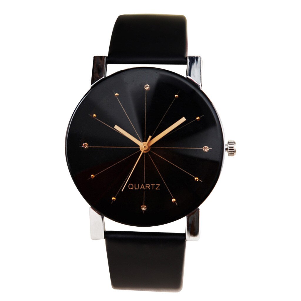 Men Women Leather Strap Line Analog Quartz Ladies Wrist Watches Watch Casual Watch Reloj de moda #GM