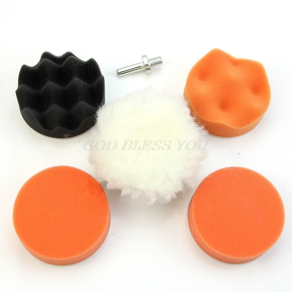 Almohadilla pulidora de 3 pulgadas, Kit de rueda de pulido de coche, adaptador de taladro M14, 7 Uds.