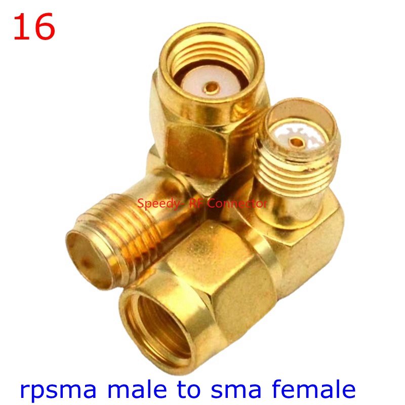 2 pçs/lote sma para sma macho fêmea conector reto 90 graus ângulo direito tipo t 3way divisor rpsma para RP-SMA adaptador macho rf: ROXO