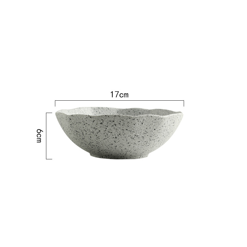 Nordic Granite Texture Ceramic Plate Dishes Irregular Western Food Dinner Plates Dessert Dish Soup Bowls Home Tableware: C-17x17x6cm