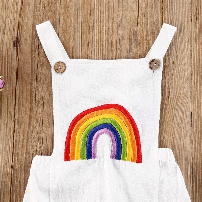 Baby Clothes Toddler Kids Baby Boys Girls Clothes Sister Matching Rainbow Print Sleeveless Romper Dress Outfits Set Casual dress