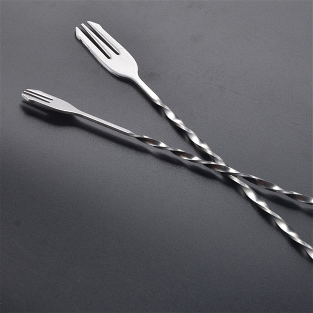 Stainless Steel Threaded Bar Spoon Swizzle Stick Coffee Cocktail Mojito Wine Spoons Barware Bartender Tools Accessories