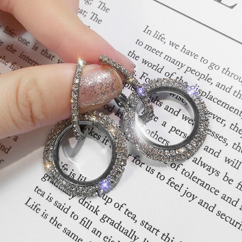 European and American jewelry popular geometric imitation circle statement earrings