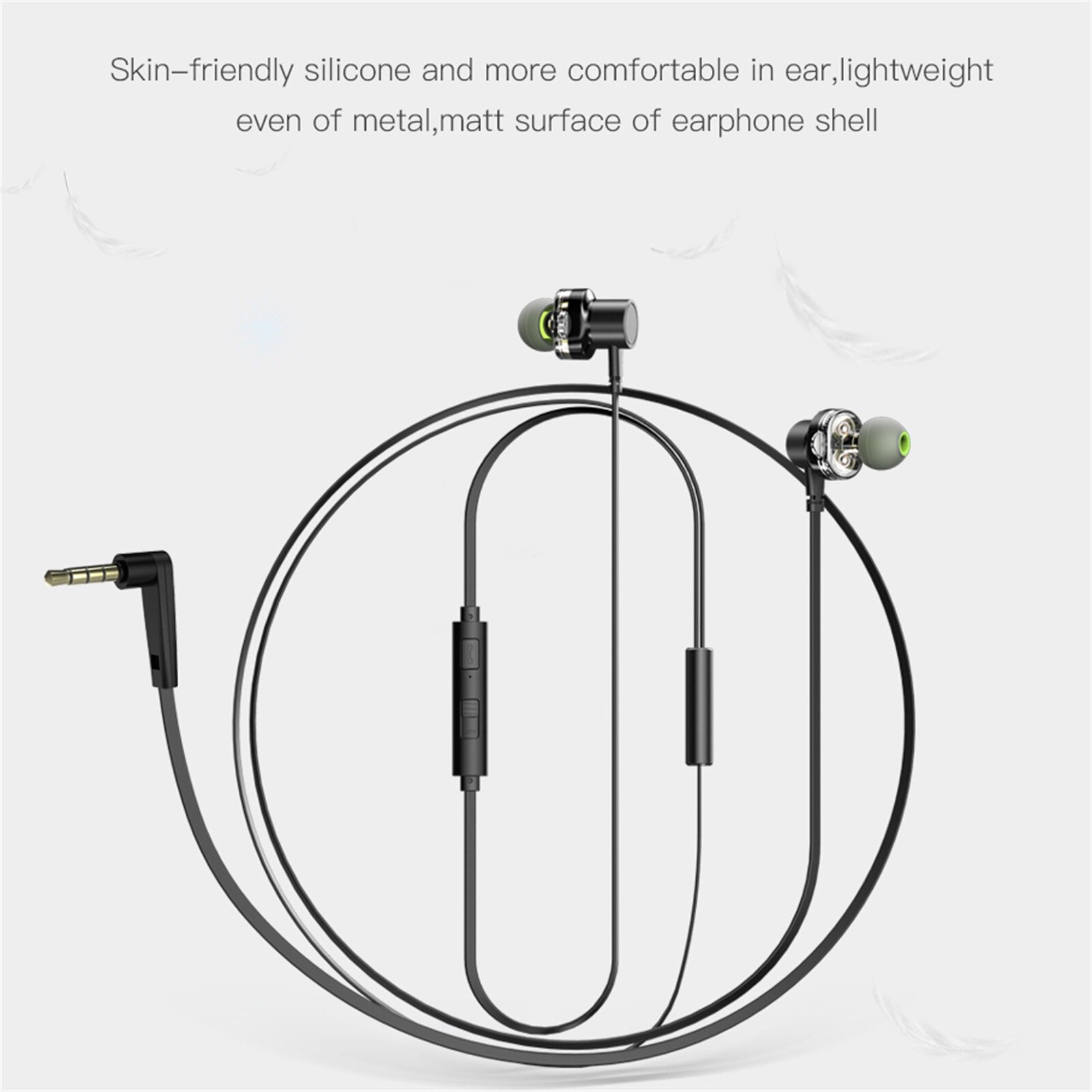 Z1Double Moving 3.5MM In-Ear Stereo Earphone Metal Sport Bass Earphone Noise Isolating Music Headset for all phones: Default Title