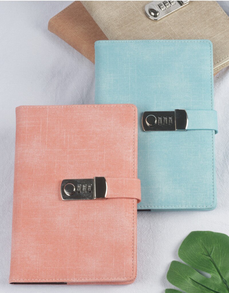 Password Notebook Students Leather Password Travel Retro Loose-leaf Notebook Password A5 Notebook