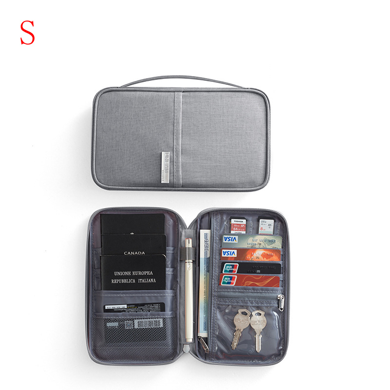 Waterproof Business card holder Passport package Credit Card ID Holders Wallets Travel Cardholder Card pack Clutch bags: gray S