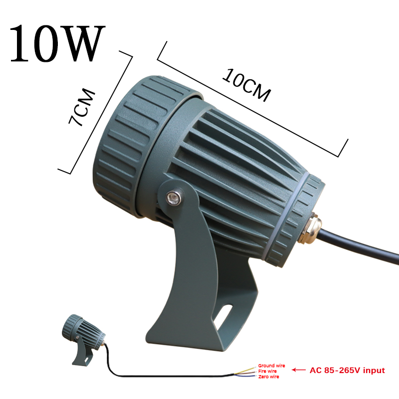 Lampe de pelouse LED COB, 15W, 10W, 20W, 25W, 5W, éclairage extérieur de jardin, éclairage étanche, chemin de jardin LED, projecteurs AC85-265V DC12V: WHITE / 11-15W