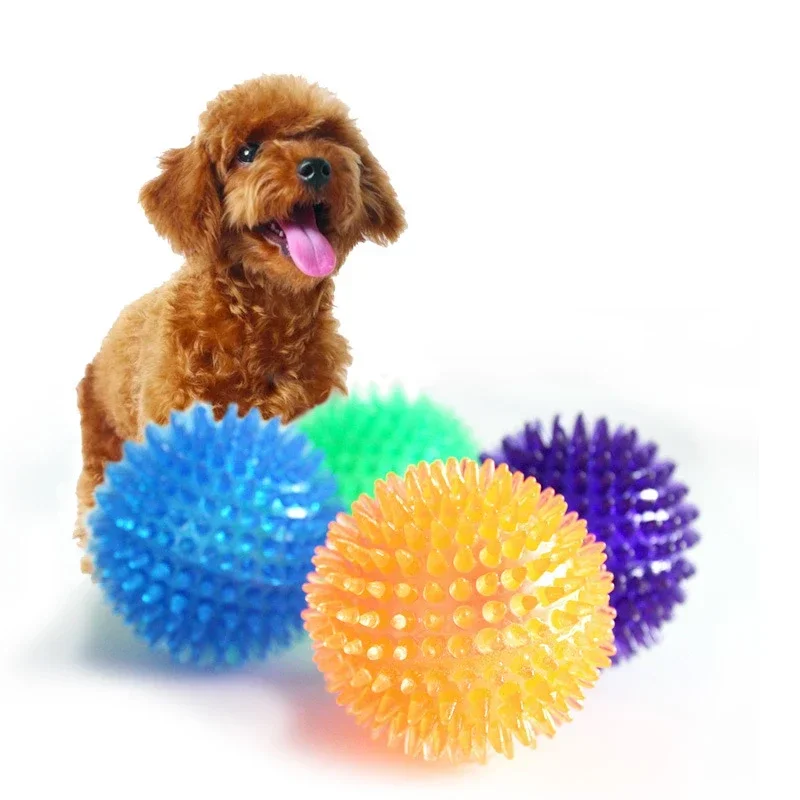 Brinquedos para cães de estimação, gato, filhote de cachorro, brinquedo com som de bolinhas, bola de limpeza de dentes estridentes, treinamento tpr, brinquedo de mastigar, bolas de espinhos, acessórios