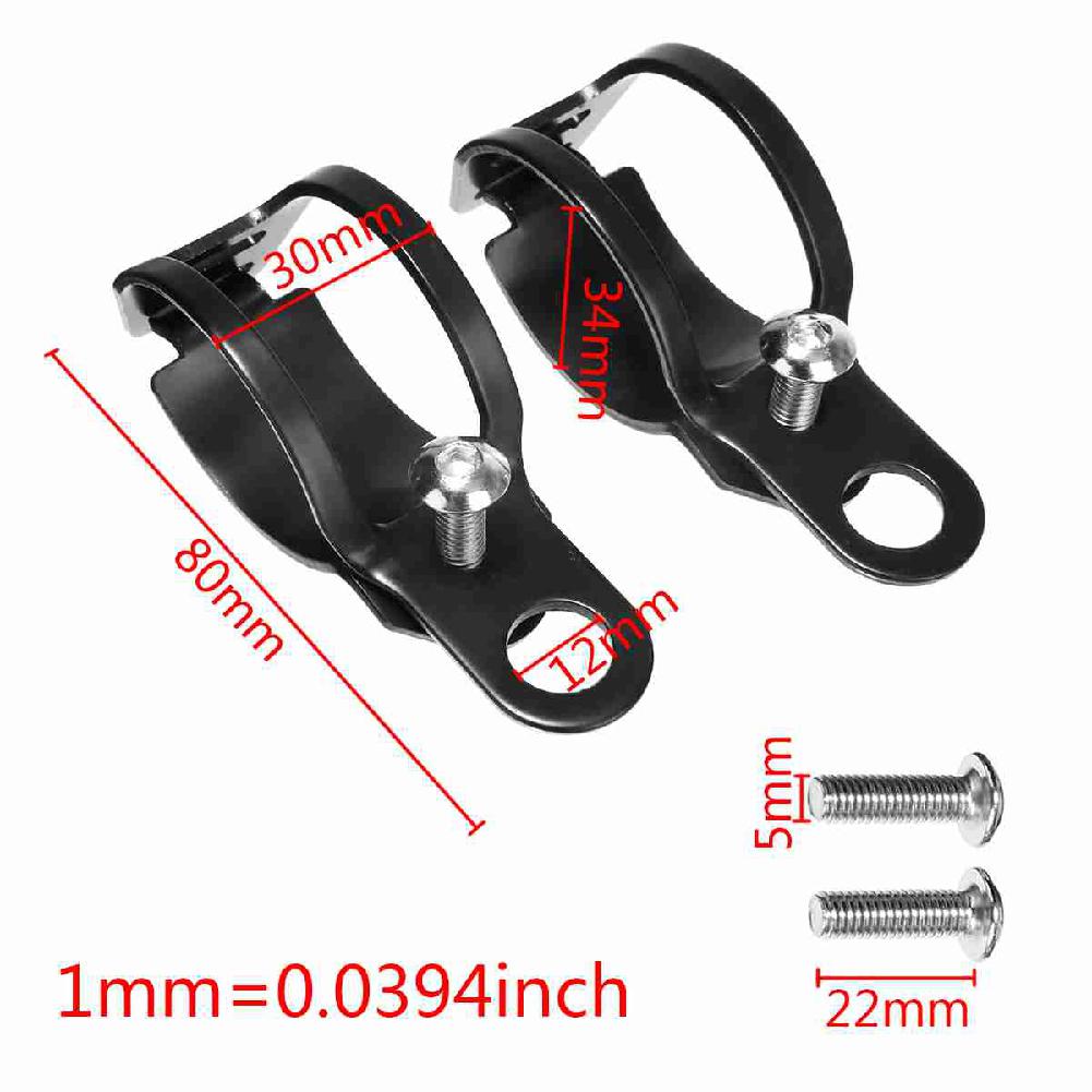 1 Pair Universal Headlight Bracket Motorcycle Headlight Turn Light Black Stainless Steel Metal Clamp 33-43mm Front Fork
