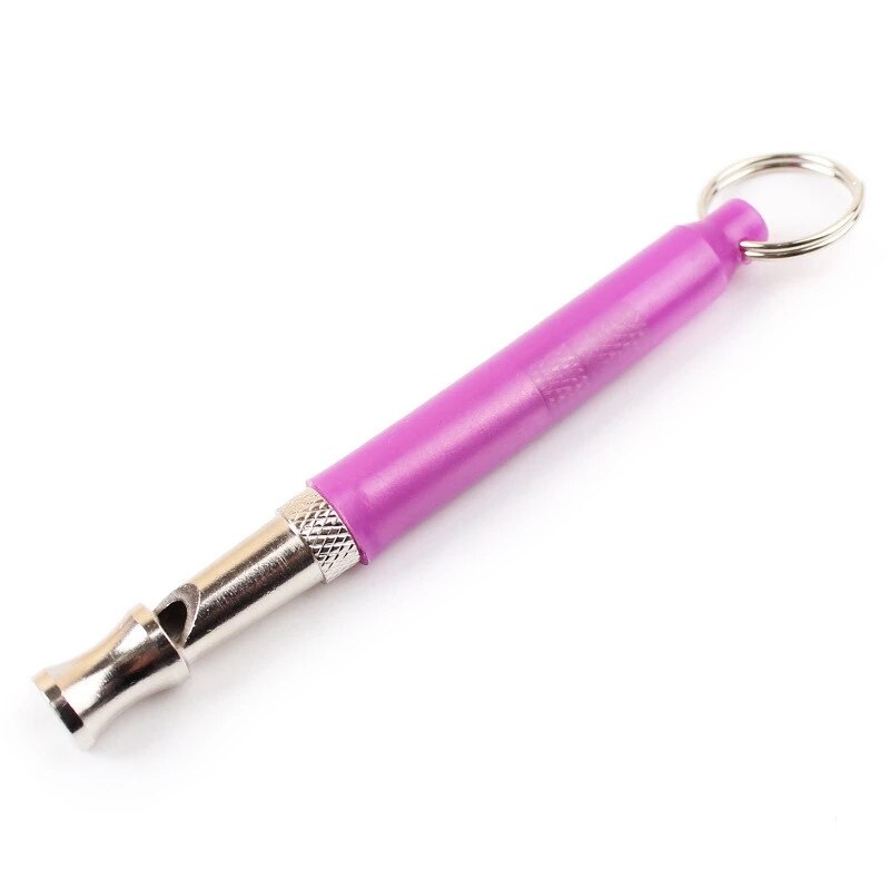 Flauta ultrasónica para perros, suministros de Entrenamiento de mascotas, silbato con acollador ajustable para perros, adiestramiento de gatos: Púrpura