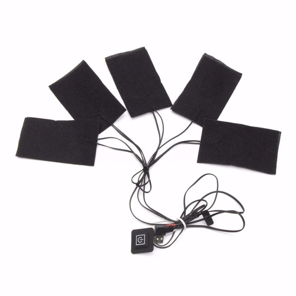 1 Set USB Electric Heated Jacket Heating Pad Outdoor Themal Warm Winter Heating Vest Pads For DIY Heated Clothing: Default Title