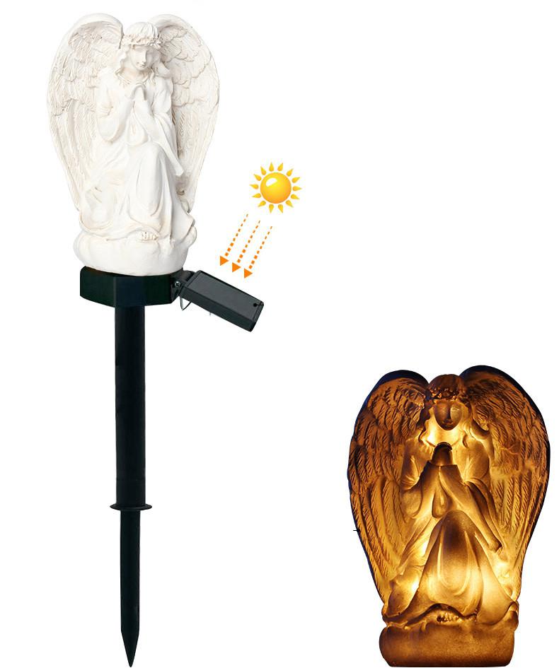 Sol hage lys vanntett enkel engel form ledet soldrevet lys til hage plen dekorasjon sol belysning