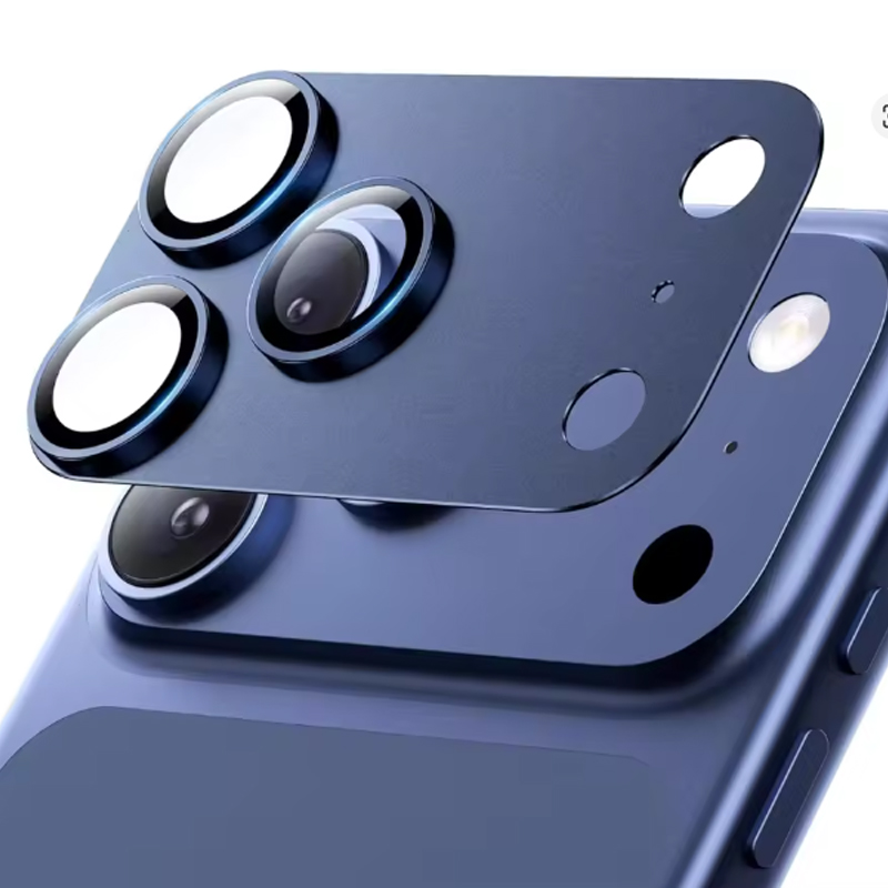 Metal Glazen Camera Lens Beschermkap Voor iPhone 17 Pro Max 17 Air 17 Plusi 17Pro Bescherming Ziai Telefoon Accessoires Zwart: Blauw / Bundel3