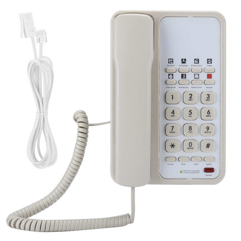 Telefone SN-0005 escritório de negócios uso doméstico telefone fixo telefone mesa eletrônico ringtone casa telefone: WHITE