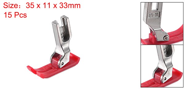 Uxcell 5/15/30 Uds prensatelas MT18 máquinas de coser industriales Extra finas precisas blancas/Rojas/azules de plástico y acero: Red 15pcs