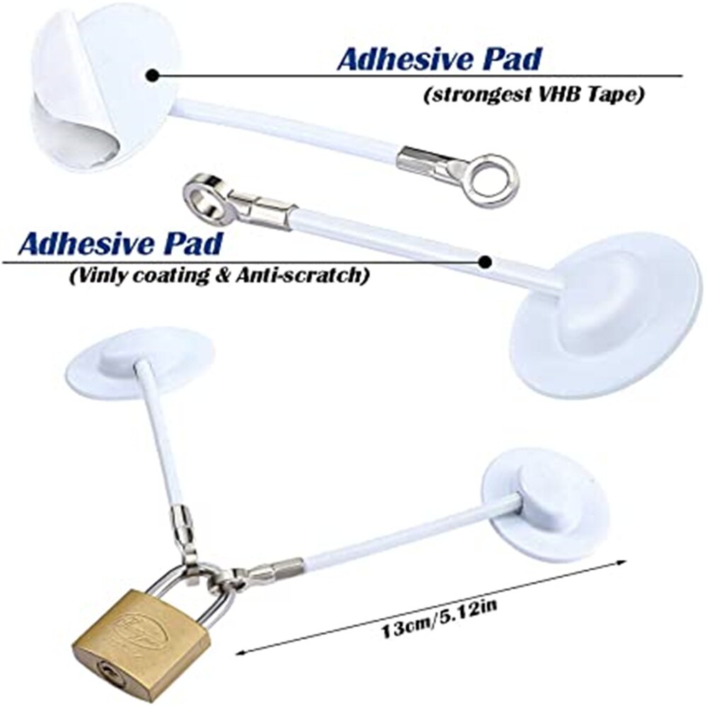 1 pc Baby Safety Freezer Lock With Padlock Security Fridge Refrigerators Door Lock Child Proof Window Lock Drawer Lock