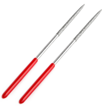 Diamond Model Small File, Flat File, Assorted File, 2 Pieces Of Red Handle 3 × 140 Round No. 5