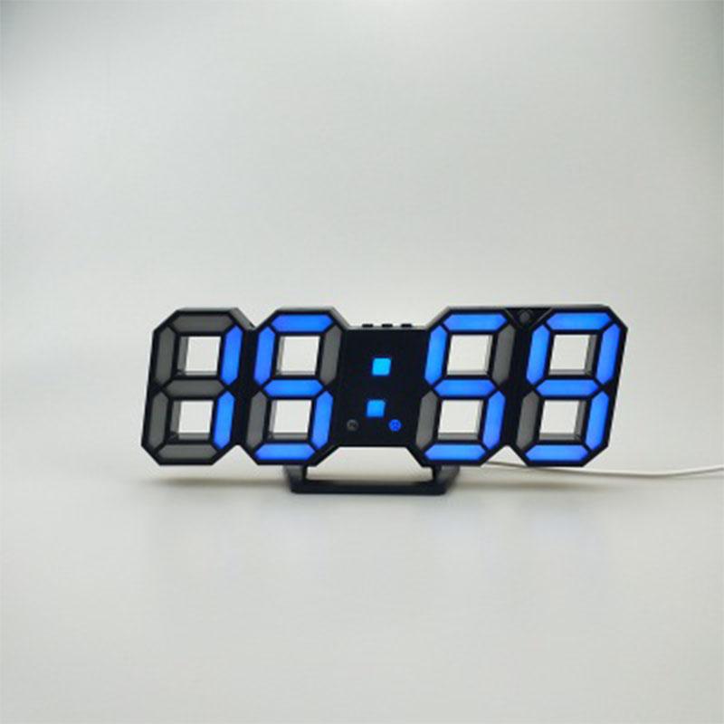 Digitalt vægur 3d led display vækkeure køkken kontorbord desktop vægur moderne 24 or 12 timers display: C
