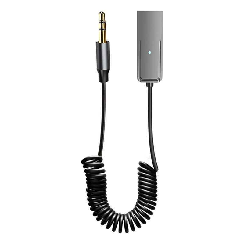 Digital-aux bluetooth-adapter bil 3.5mm -jack lydsender 5.2- mottaker usb-donglekabel håndfri bil med mikrofon
