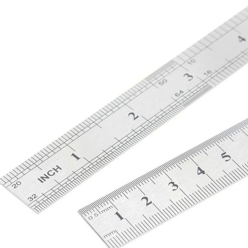15 20 30Cm Roestvrijstalen Rechte Liniaal Double Side Schaal Meten Ruler Tool Voor Leraren Studenten Briefpapier Naaien Vaders