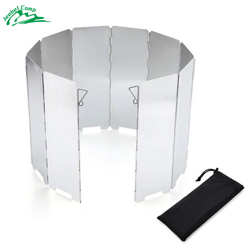 10 Plates Windscreen Outdoor Aluminum Folding Stove Windscreen Camp Stove Windshield Camping Backpacking Foldable Gas Burners