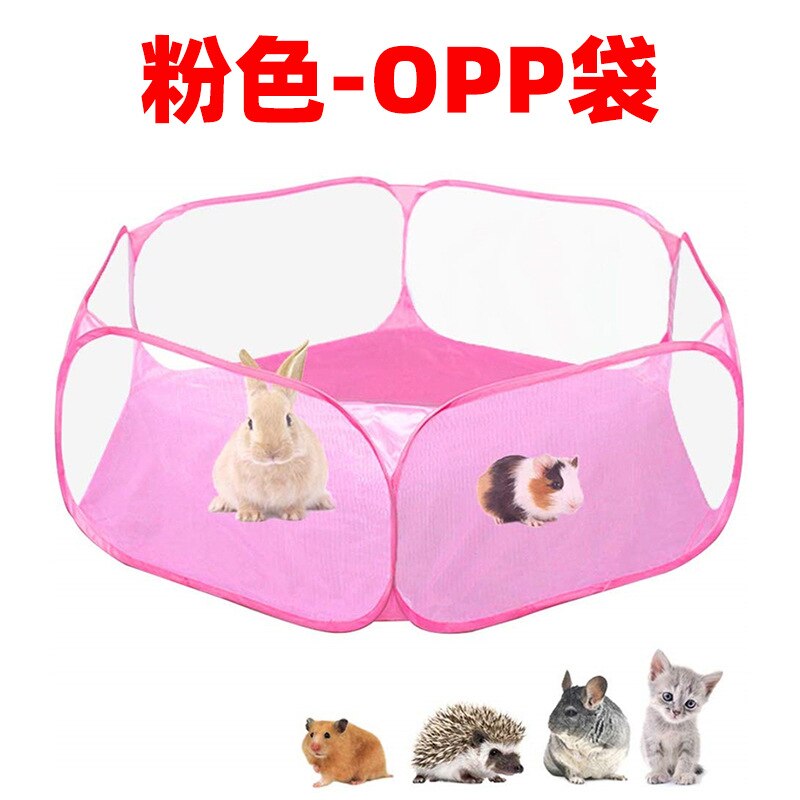 Bærbart husdyrbur telt legegrind åndbare dyr hamster kat foldbart hegn: Rød