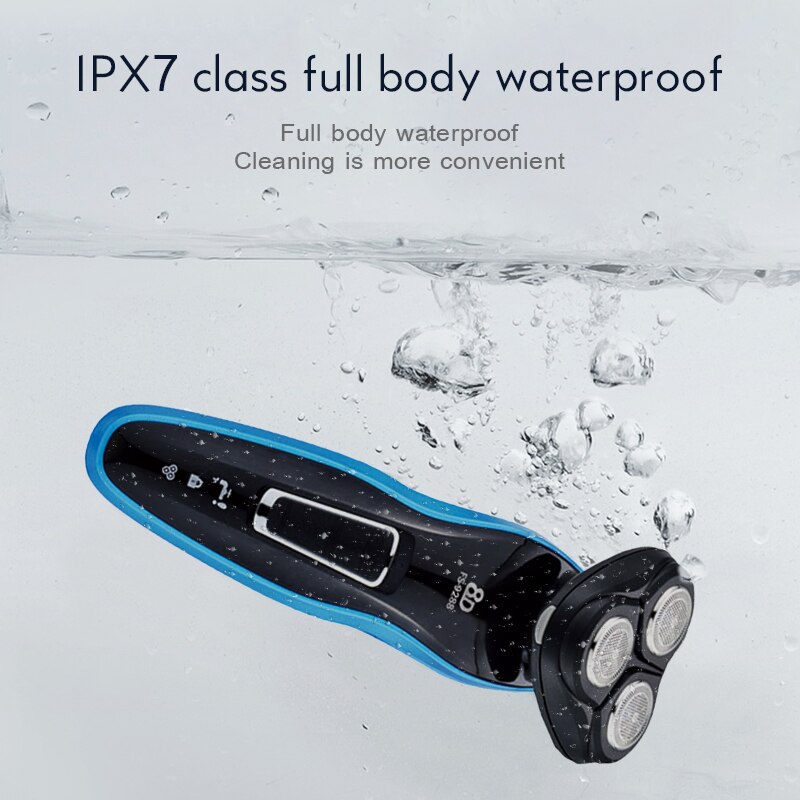 Rechargeable Electric Shaver Wet-Dry Dual Use for Men Beard Trimmer Floating Blade Washable Electric Razor Shaving Machine F35