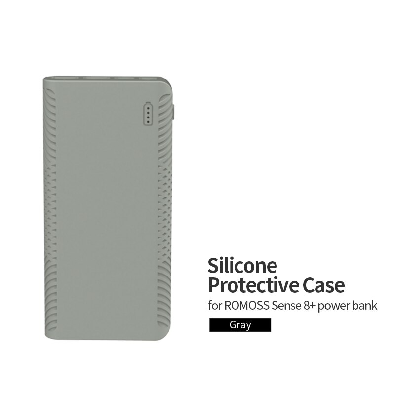 Weiche Silikon Schutzhülle Abdeckung für ROMOSS Sinn 8 + 30000mAh Zeus 40000mAh Power Bank Anti-skid batterie Ladegerät Fällen: Gray Sense 8plus