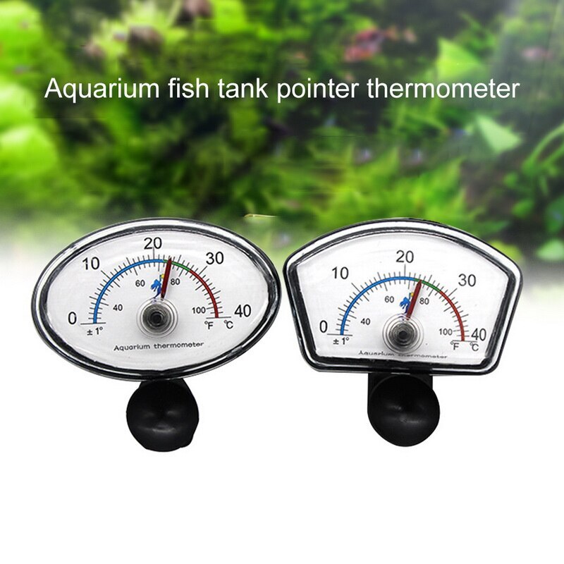 Akvarietermometer, akvarium temperaturmåler, nedsænket urskive, sugekop,