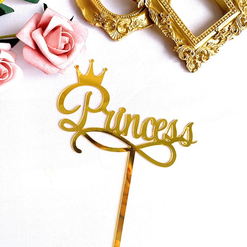 Sweet 16 Cake Toppers Happy Birthday Party Decorations Hello 30 40 50 60 Princess Cupcake Toppers Gold Acrylic Baking: Princess