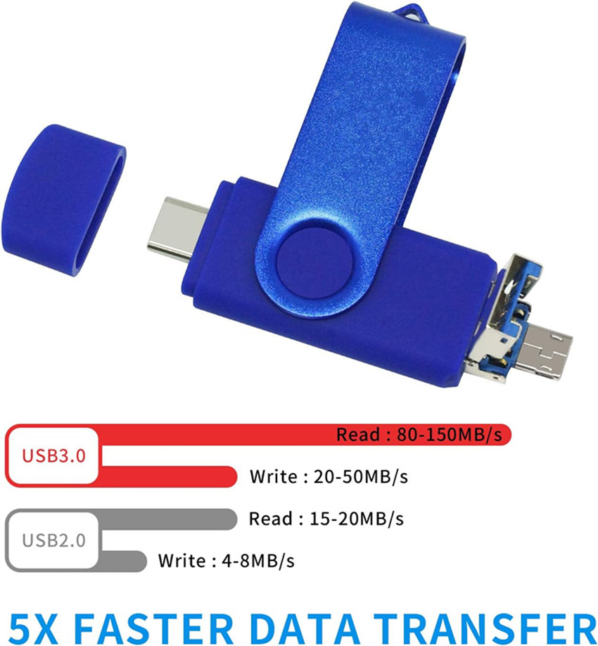3 in 1 Type-c/Micro USB 3.0 64GB Large Capacity usb flash drive 32GB 16GB pen drive 8gb U Disk thumbdrives pendrive
