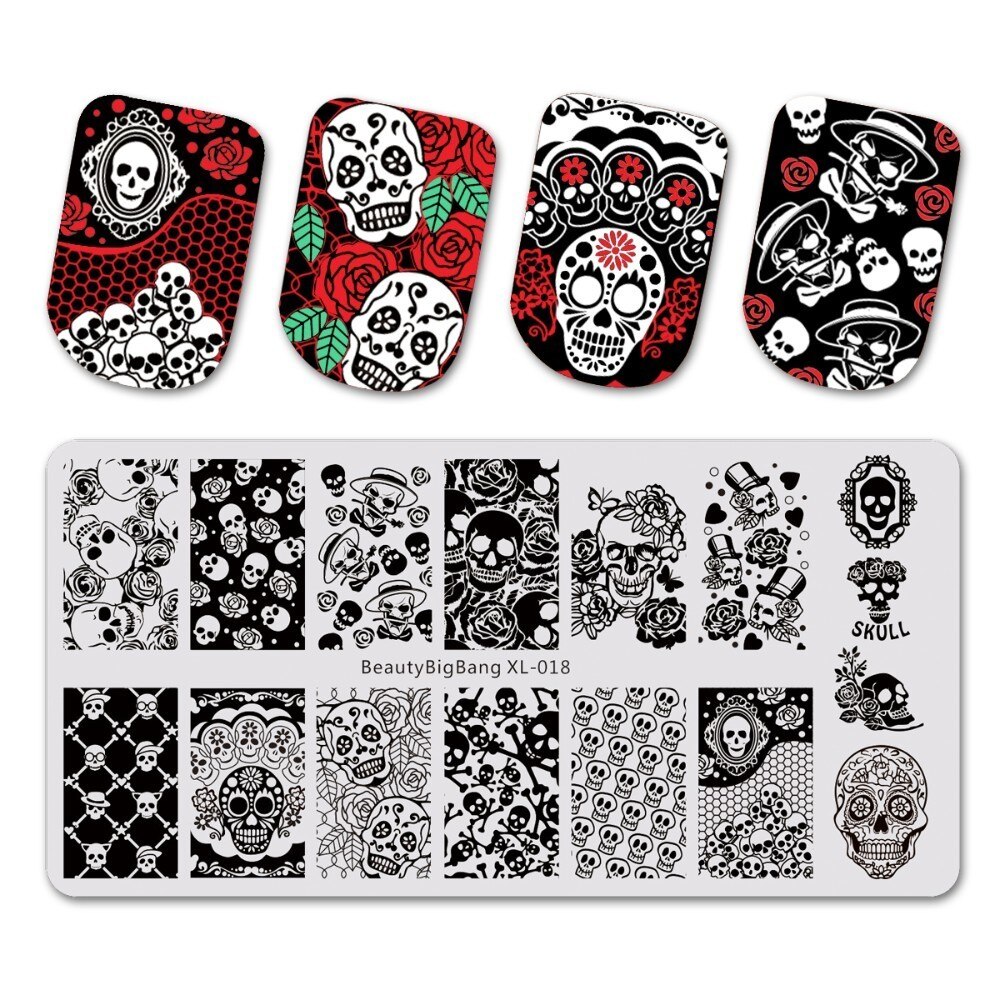 Beautybigbang leimauslevyt englanniksi sanat ab  c 6*12cm ruostumaton teräs kynsitaide leima manikyyri työkalu stensiili muotti kynsilevy: Xl -018