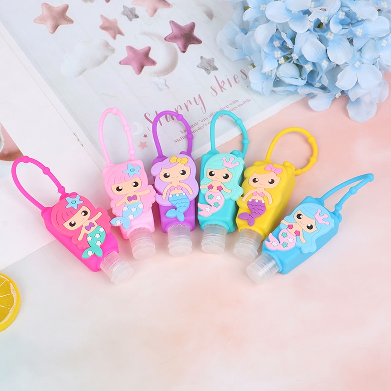 Antibacterial, de sirena, baño, Baby Shower, Sirena de silicona, desinfectante de manos, soporte para botella, decoraciones para de cumpleaños, recuerdos